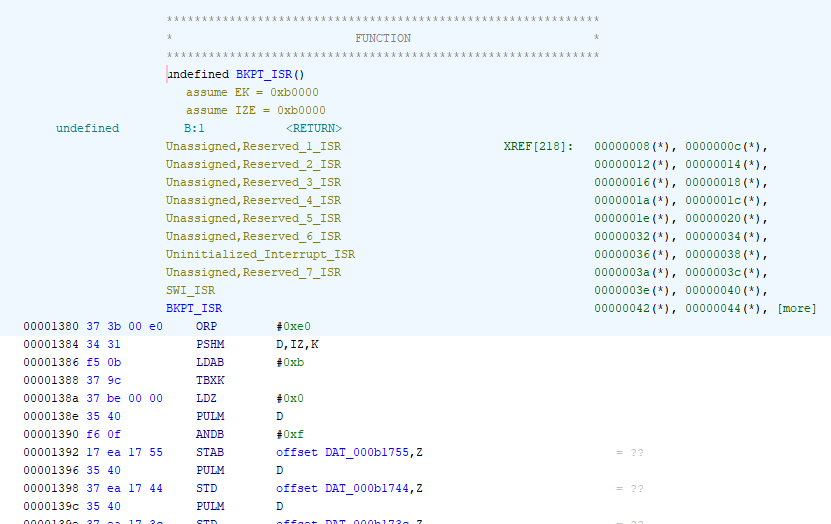 AJ27 ECU BKPT ISR example